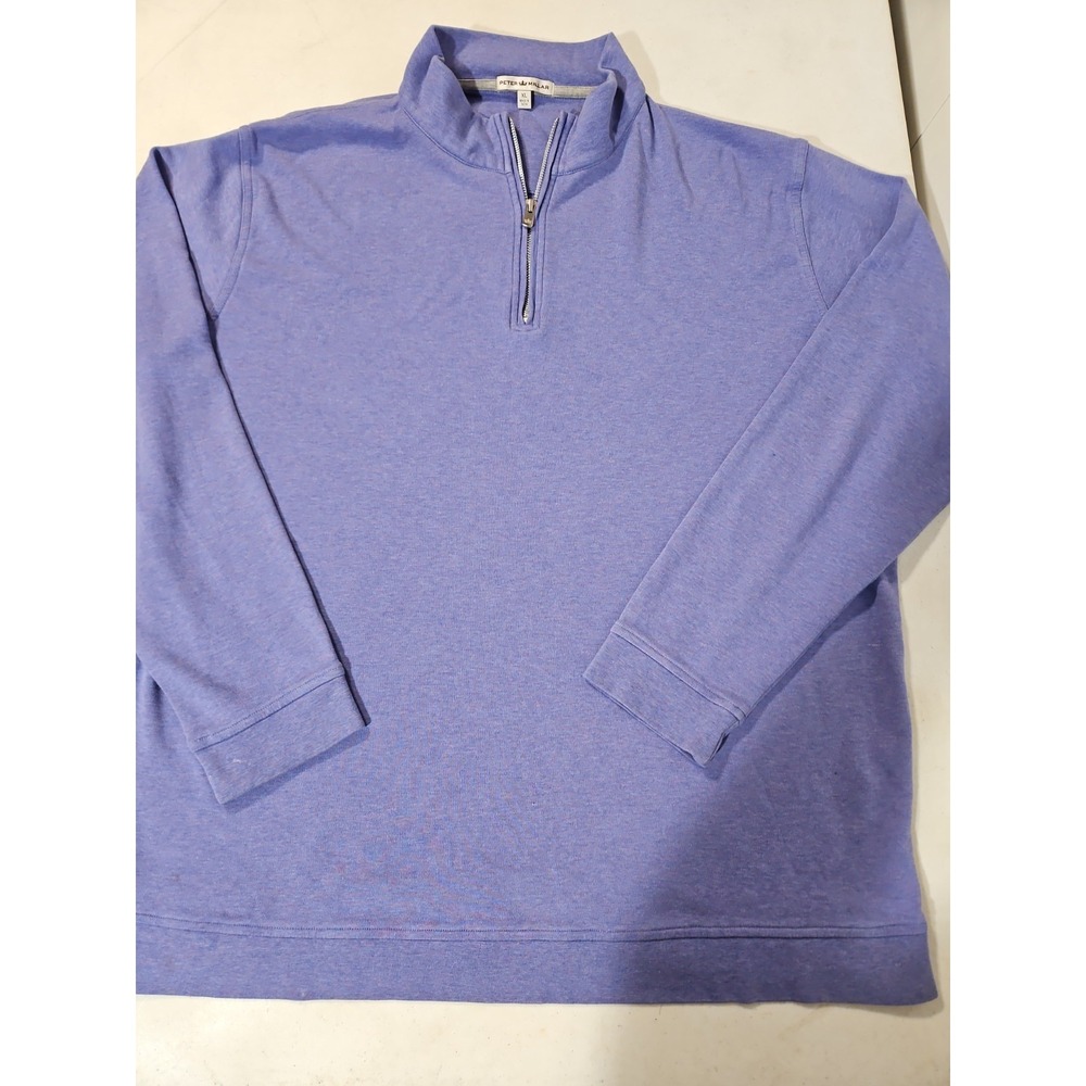 Peter Millar Men's Light Purple 1/4 Zip Cotton Knit Pullover Sweatshirt XL (1978